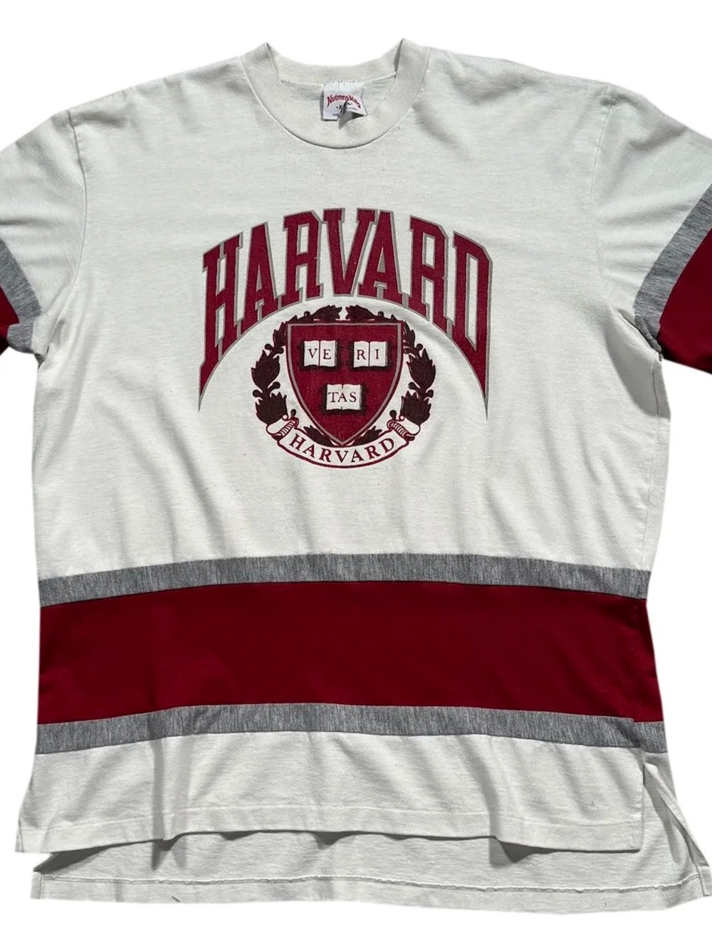 Vintage Nutmeg Mills Striped Harvard Shirt (Size XL)